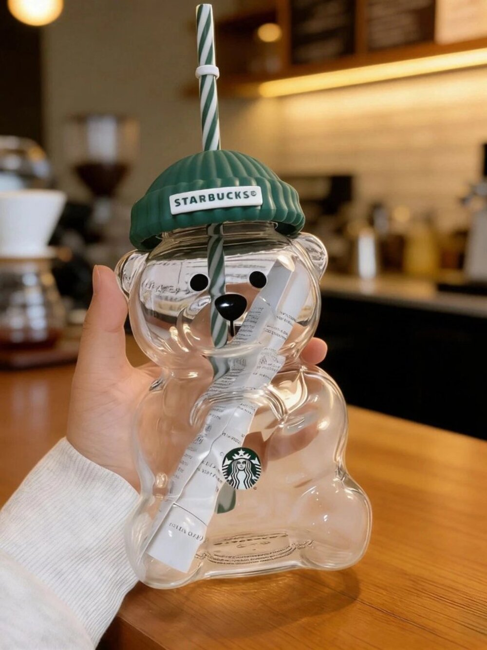 Starbucks Bearista Limited Edition Bear Glass Cold Cup